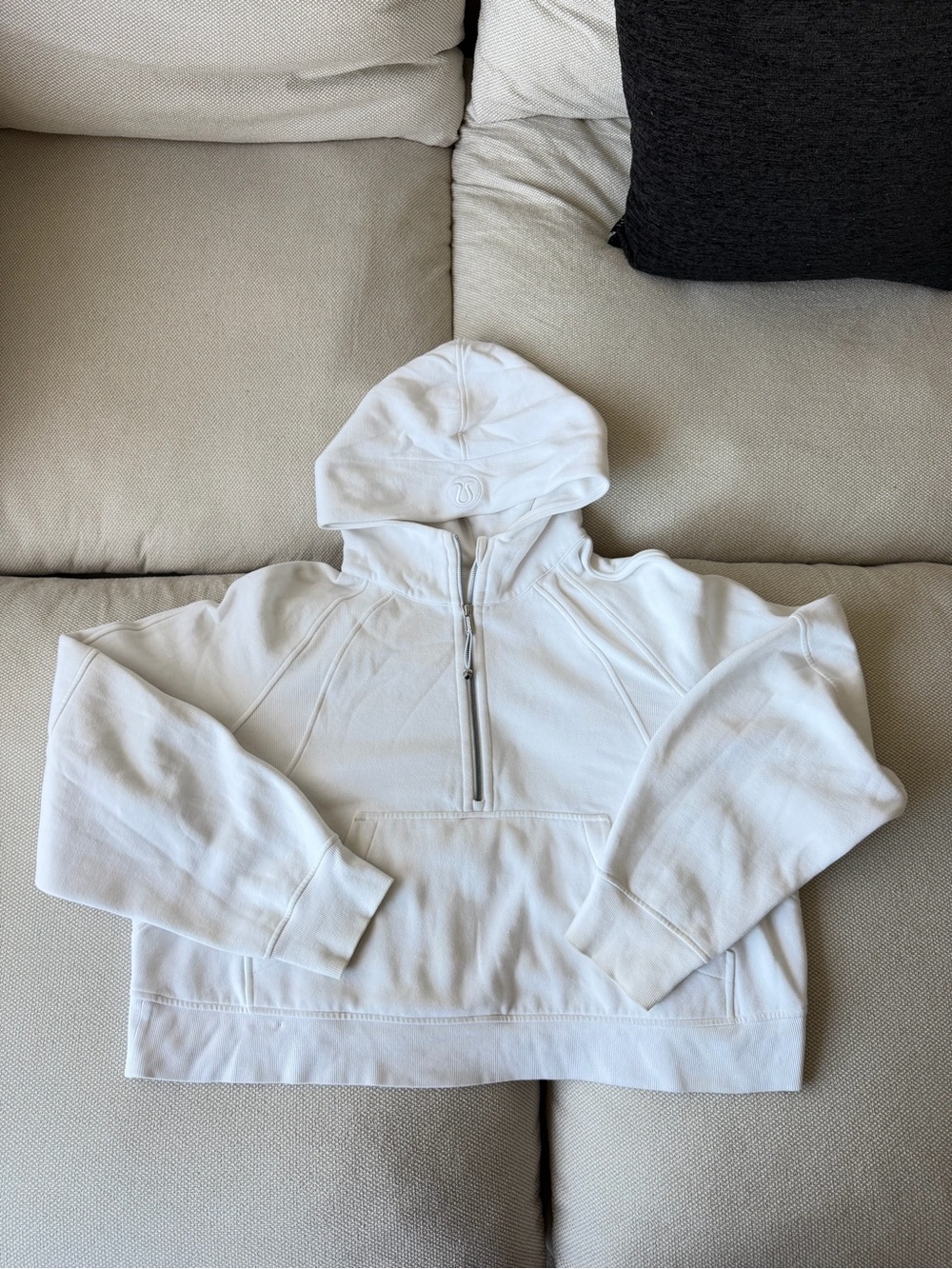 White scuba Half-Zip Hoodie